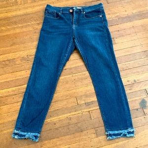 Loft jeans with fringe bottom